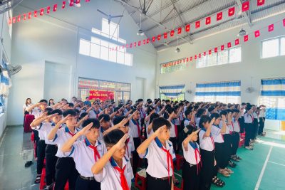ĐẠI HỘI CHÁU NGOAN BÁC HỒ VÀ LỄ KẾT NẠP ĐOÀN VIÊN MỚI CHO HỌC SINH LỚP 9 – NĂM HỌC 2025 – 2026