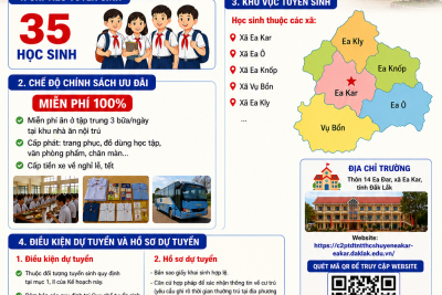 THÔNG BÁO TUYỂN SINH VÀO LỚP 6 NĂM HỌC 2026-2027